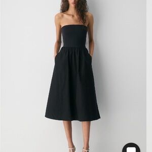 Aritzia Black Strapless Midi Dress